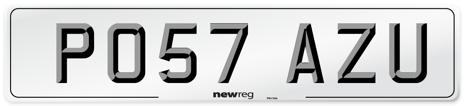 PO57 AZU Number Plate from New Reg